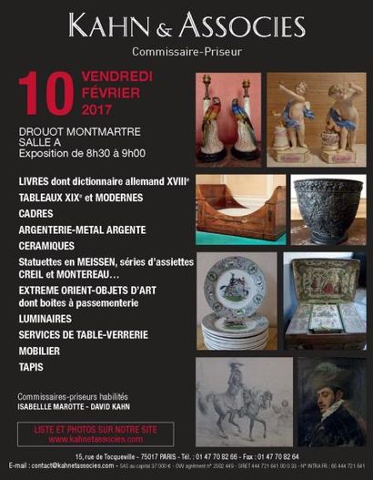 Tableaux, mobilier et objets d'art