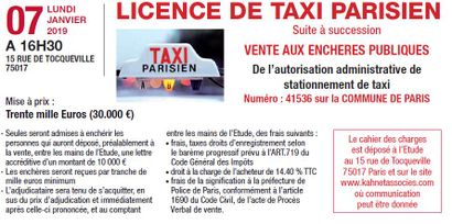Licence de taxi parisien