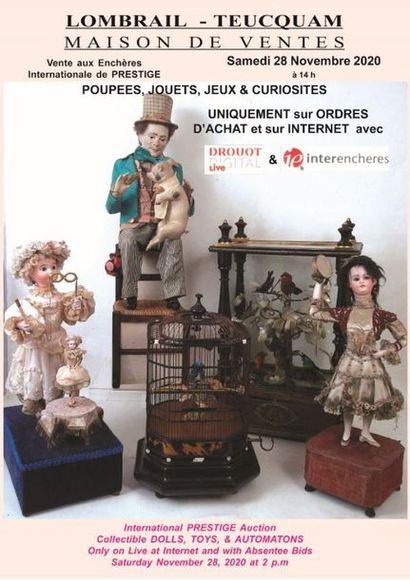 [SALE MAINTAINED] DOLLS - ANTIQUE GAMES & TOYS - EXPERT : F. THEIMER - SALE WITHOUT PUBLIC BY PURCHASE ORDERS OR PARTICIPATION BY THE DROUOT DIGITAL OR INTERENCHERES SITES