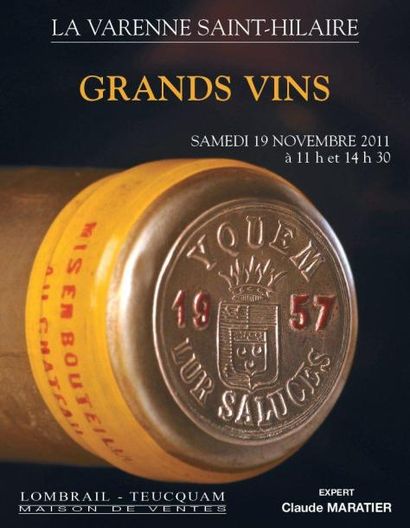 GRANDS VINS - HÔTEL DES VENTES DE LA VARENNE SAINT HILAIRE - EXPERT : C. MARATIER