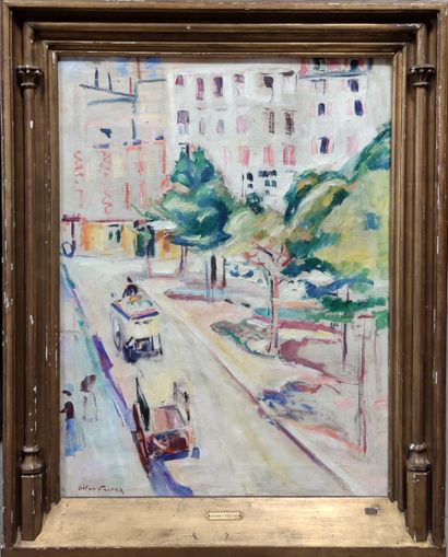 MODERN PAINTINGS - Opposite : Emile Othon FRIESZ (1879-1949) Animation place Dauphine, Oil on canvas signed lower left 77 x 58 cm Estimate : 50 000 / 55 000 € Certificate of Mrs Odile AITTOUARES expert of E.O FRIESZ - This painting was exhibited during the exhibition prepared by the Museum of Art and History in Geneva in 1953 under the n°21 of the catalog - SALE IN ROOM AND ON LIVE DROUOT