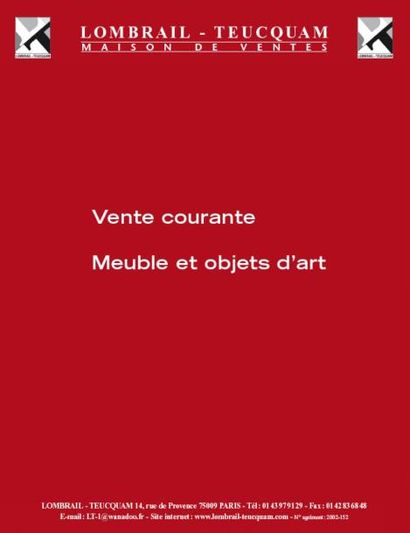 OBJETS DE VITRINE - TABLEAUX & ESTAMPES - OBJETS D'ART ET D'AMEUBLEMENT - MOBILIER 