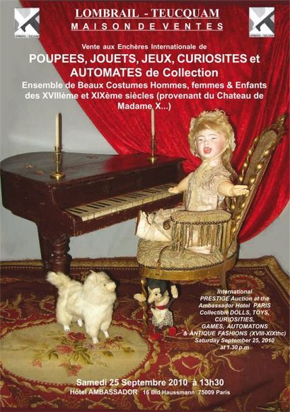 POUPEES - JOUETS ANCIENS - AUTOMATES - CURIOSITES - EXPERT : F. THEIMER