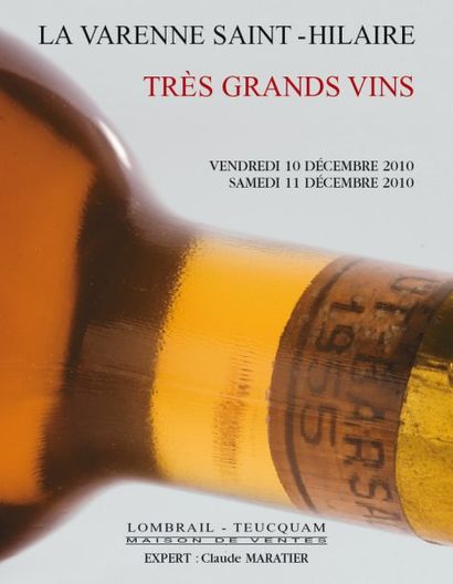 Vente prestige - Grands vins et vieux alcools - expert : c. maratier - Vente en live