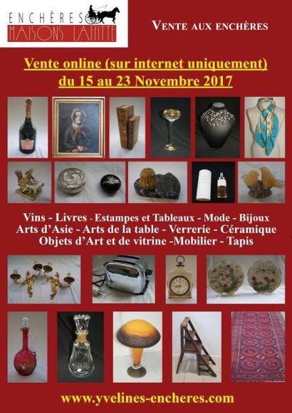 Vente online : Vins - Estampes et Tableaux - Mode et Bijoux - Arts de la Table - Objets d'Art et de Vitrine - Mode - Tapis