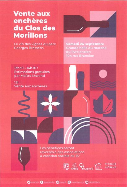 VIN - CLOS DES MORILLONS - VIGNES PARIS 15ème