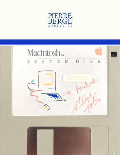 Exceptional version 1.0 floppy disk of the 1984 Macintosh software signed by Steve Jobs