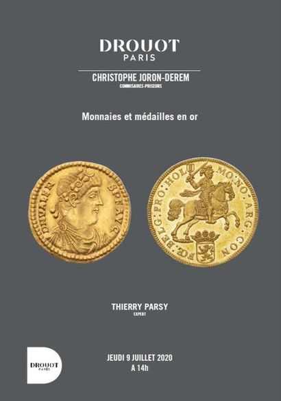 Numismatique : ensemble exceptionnel de monnaies et médailles en or de provenances prestigieuses 