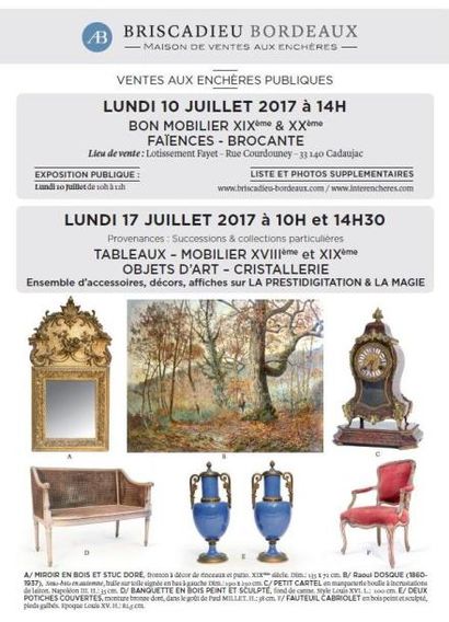 TABLEAUX - MOBILIER - OBJETS D'ART