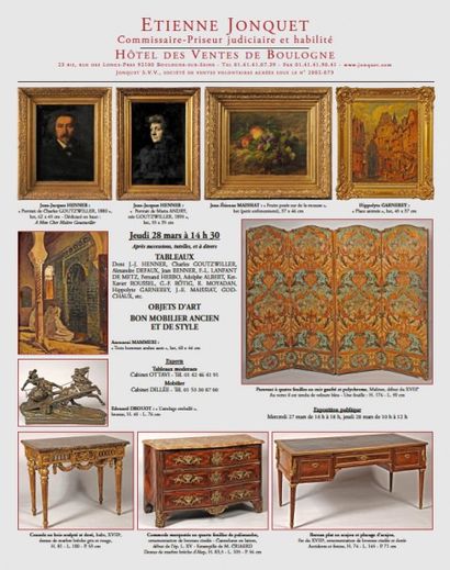 Tableaux, meubles et objets d'art