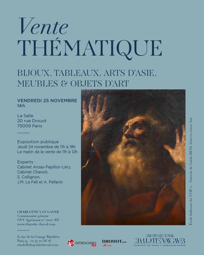 VENTE THEMATIQUE: BIJOUX-TABLEAUX- ARTS D'ASIE et D'AFRIQUE- MEUBLES ET OBJETS D'ART