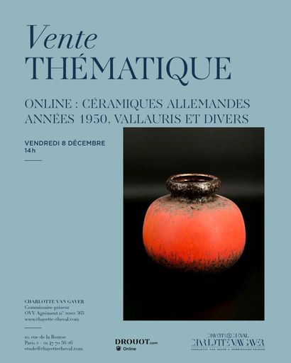 THEMATIC SALE: GERMAN CERAMICS 1950S, VALLAURIS AND OTHERS - ONLINE