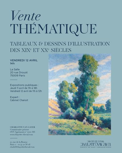 VENTE THEMATIQUE : TABLEAUX ET DESSINS D'ILLUSTRATION DES XIXème et XXème SIECLES