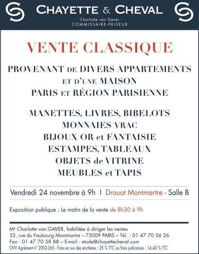 VENTE CLASSIQUE