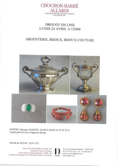 ARGENTERIE, BIJOUX, BIJOUX COUTURE