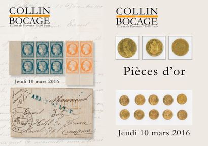 TIMBRES & LETTRES - PIÈCES D'OR