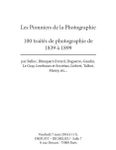 Les Pionniers de la Photographie 100 traités de photographie de 1839 à 1899
