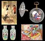 Objects, Jewelry, wines, silverware, and miscellaneous