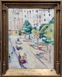 MODERN PAINTINGS - Opposite : Emile Othon FRIESZ (1879-1949) Animation place Dauphine, Oil on canvas signed lower left 77 x 58 cm Estimate : 50 000 / 55 000 € Certificate of Mrs Odile AITTOUARES expert of E.O FRIESZ - This painting was exhibited during the exhibition prepared by the Museum of Art and History in Geneva in 1953 under the n°21 of the catalog - SALE IN ROOM AND ON LIVE DROUOT