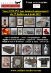 Online sale : Wines and Spirits - Books - Graphic Arts - Fashion Jewelry and Precious Stones - Silverware - Numismatics Works of Art and Display - Tableware - Asian Art - Furniture