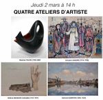 Quatre ATELIERS d'ARTISTE : Maxime FILLON-Jacques GAULME-Hélène BEAUDON-GAULME-Edmond QUINTON