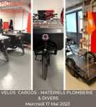 VELOS CYCLO CARGO - OUTILLAGE PLOMBERIE - PETITS STOCKS PLOMBERIE - MATERIELS INFORMATIQUES & BUREAUTIQUES ET DIVERS