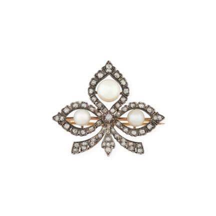 Late 19th-century piece 
“Clover” brooch in 750‰ r