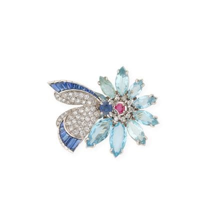 STERLE Paris, 1960s
“Flower and Butterfly” lapel c
