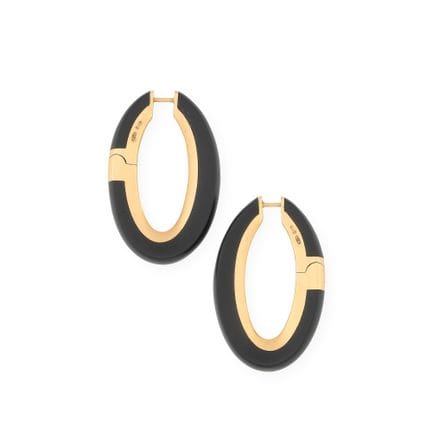 POMELLATO 
Pair of hoop earrings in jet and 750‰ s