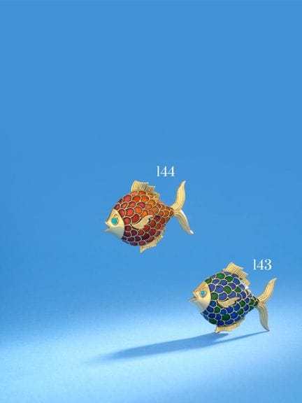 BOUCHERON Paris, 1960s
“Fish” lapel clip brooch in
