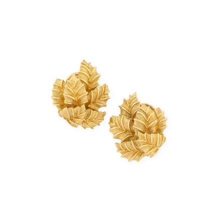 BULGARI 
Pair of vintage 750‰ yellow gold earrings