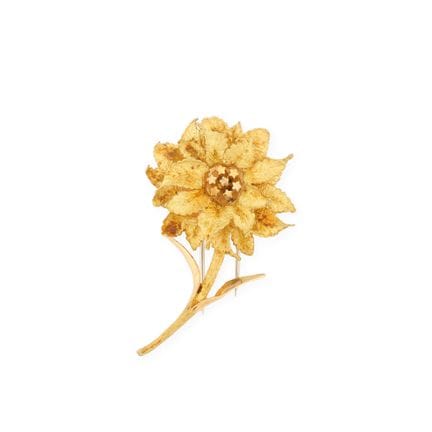HERMES Paris, 1960s–1970s
“Fleur” lapel clip brooc