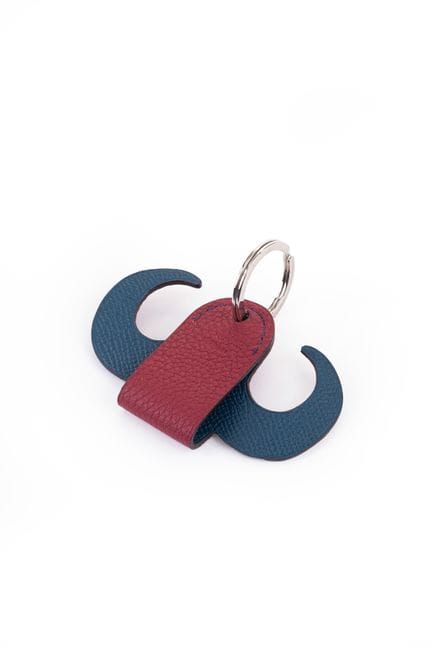HERMES Paris petit h - Key ring in burgundy Togo c