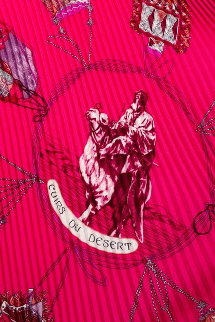 HERMES Paris, made in France—Printed, pleated silk