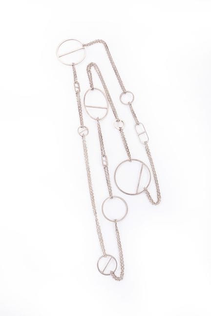 HERMES París - Collar largo «Azur» de plata de ley