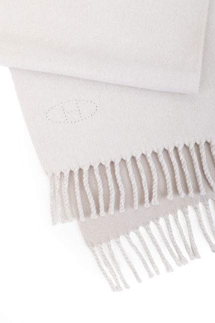 HERMES Paris, made in Italy - Ecru cashmere scarf 