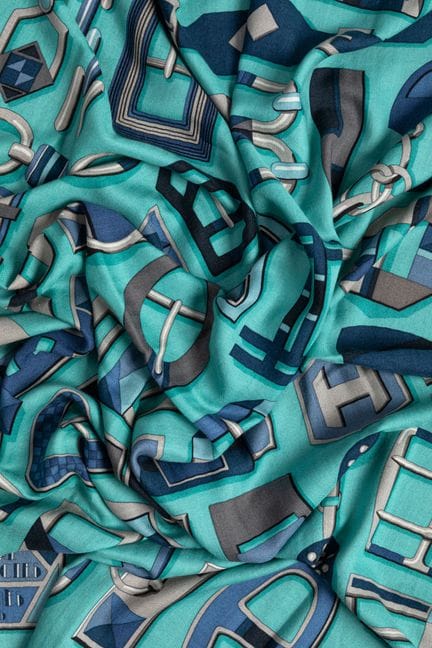 HERMES Paris, made in France - Printed cashmere an