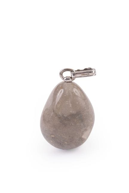 HERMES Paris - Colgante de piedra dura gris sosten