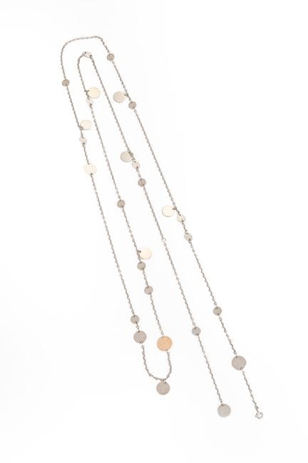 HERMES París - Collar largo «Confettis» en plata d