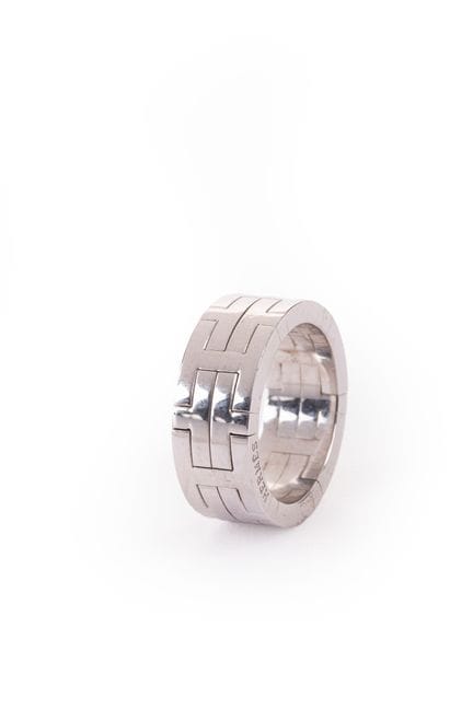 HERMES París - Anillo «Killim» de oro blanco de 75