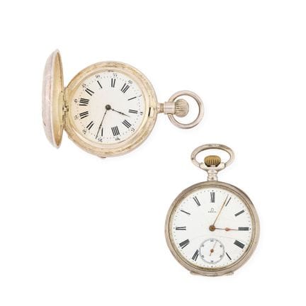 UHREN-SET
Set aus zwei Taschenuhren aus 800er Silb