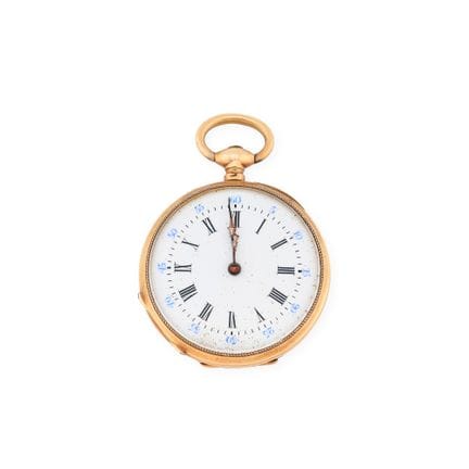 ANONYM 
Halskette mit Uhr aus 18 Karat Gelbgold (7