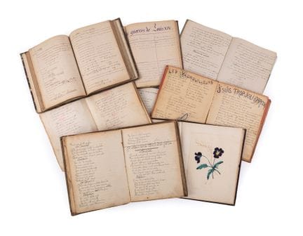 [MANUSCRITOS ESCOLARES y de CANCIONES].

LOTE de 8