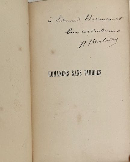 VERLAINE.
Título: Romances sin palabras.
Descripci