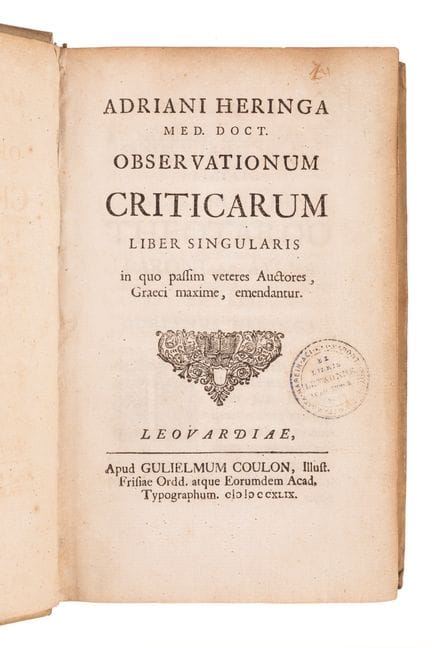 HERINGA, Adriani

Heringa ( ) Observationum critic