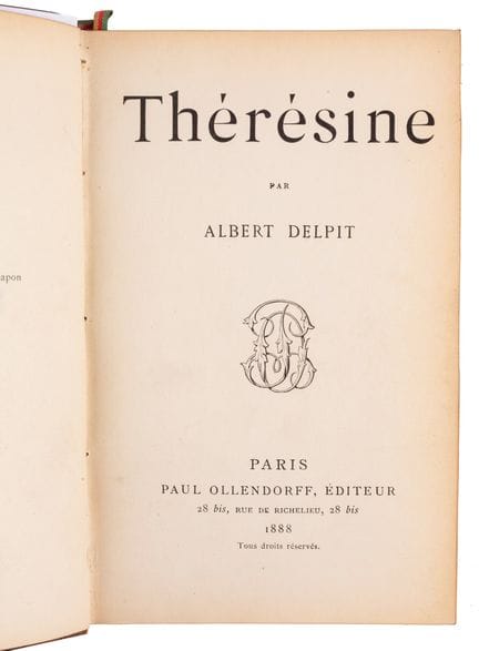 DELPIT, Albert.

Thérésine.

París, Paul Ollendorf