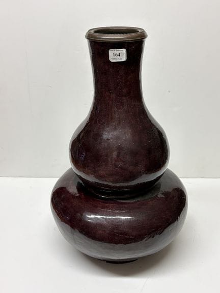 Doppelflaschenvase mit langem Hals aus Keramik, au