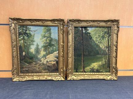 Albert Sobrie, "Forêt de Fontainebleau devant la g
