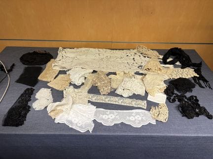 Assorted set of coupons and lace, finely embroider