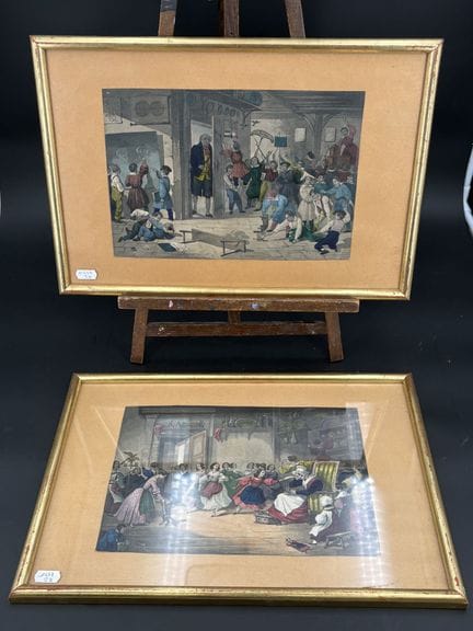 Ein Paar veredelte Drucke – 30 x 43 cm